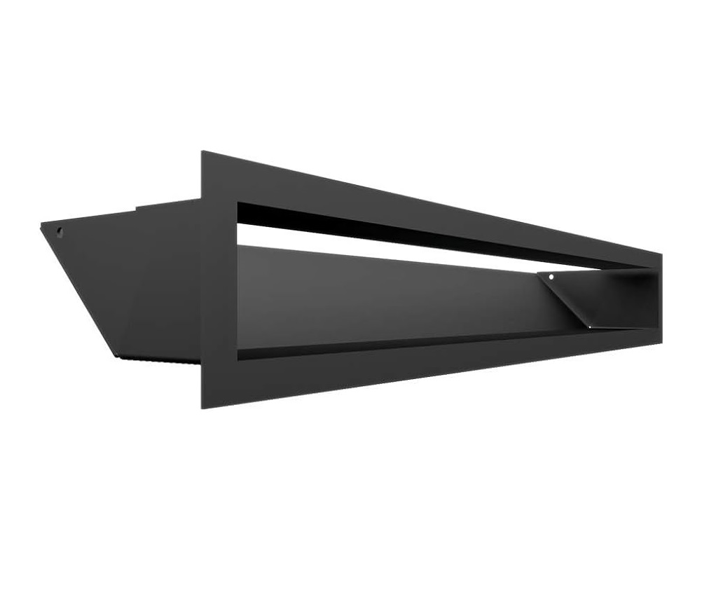 Kratki fireplace ventilator grille 6 x 40cm black